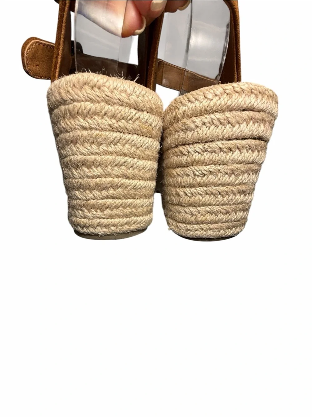 Sechelles Espadrille Suede Open-Toe Ankle Strap Wedge Sandals Sz 7.5